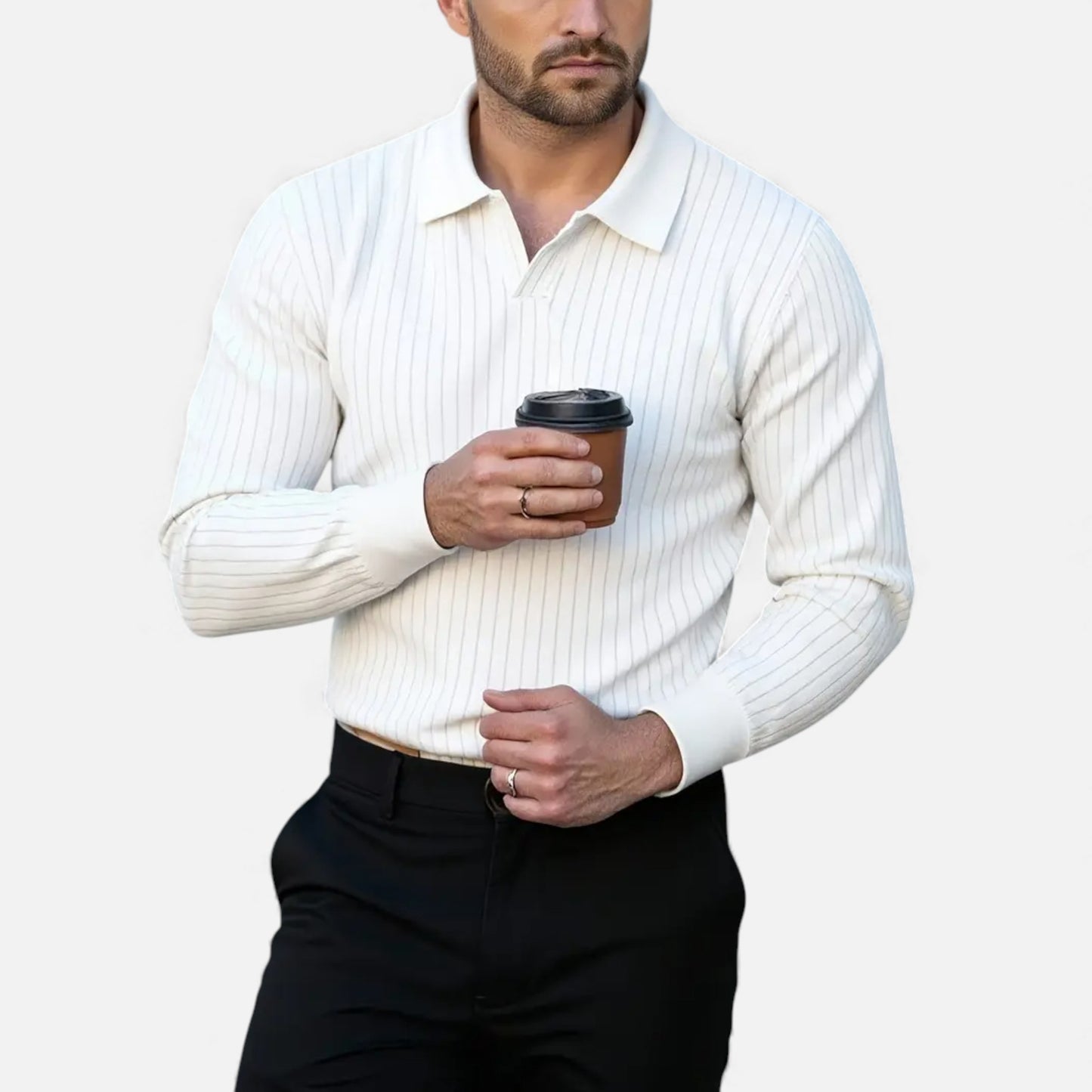 Eston House | Men’s Classic Stripe Polo Shirt