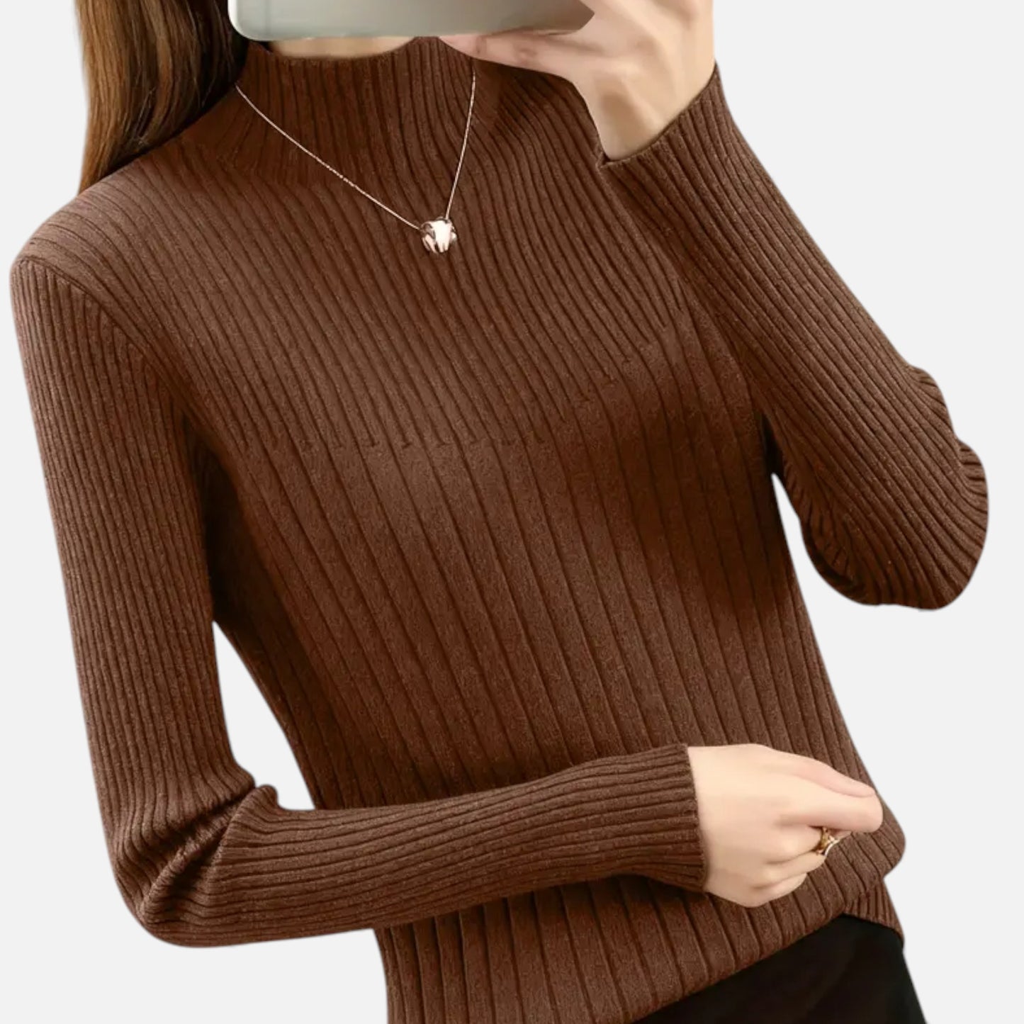 Eston House | Women’s Heritage Mock‑Neck Knit Sweater