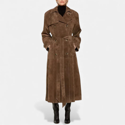 Eston House | Women’s Suede Heritage Belted Coat