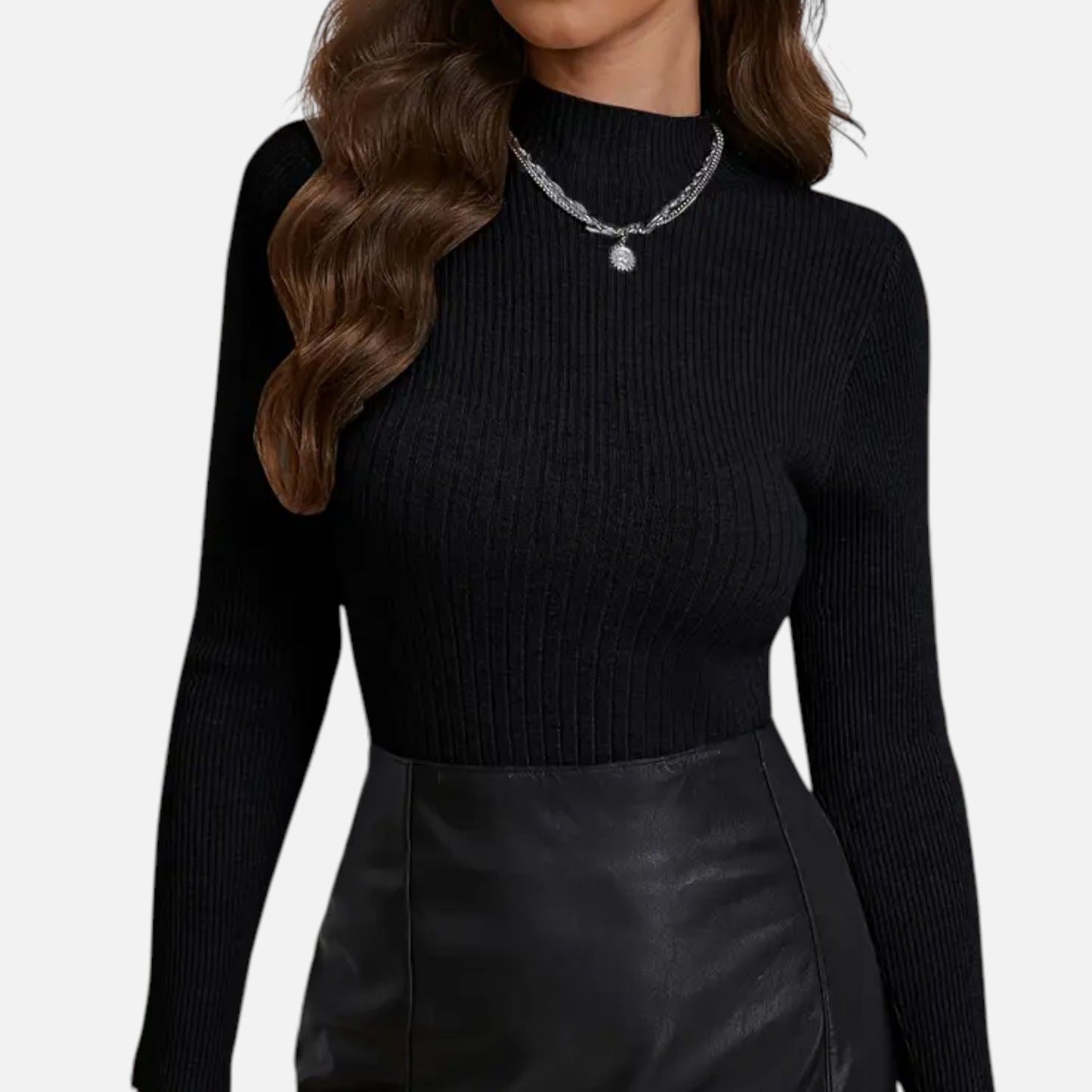 Eston House | Women’s Heritage Mock‑Neck Knit Sweater