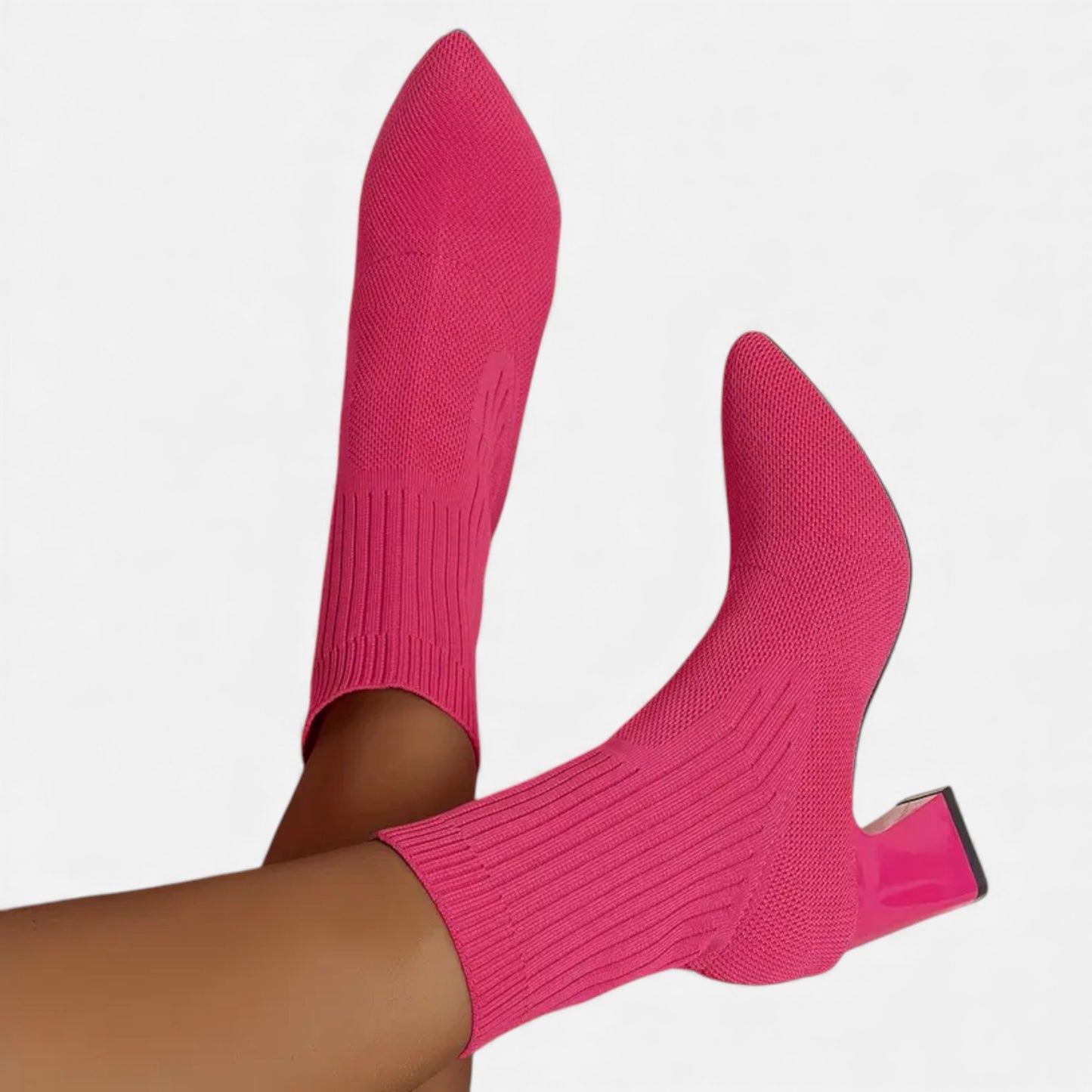 Eston House | Women’s Knitted Winter Point-Toe Boots