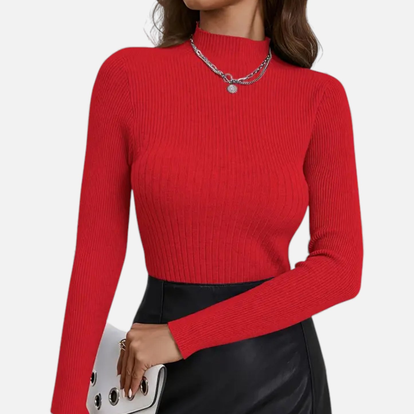 Eston House | Women’s Heritage Mock‑Neck Knit Sweater