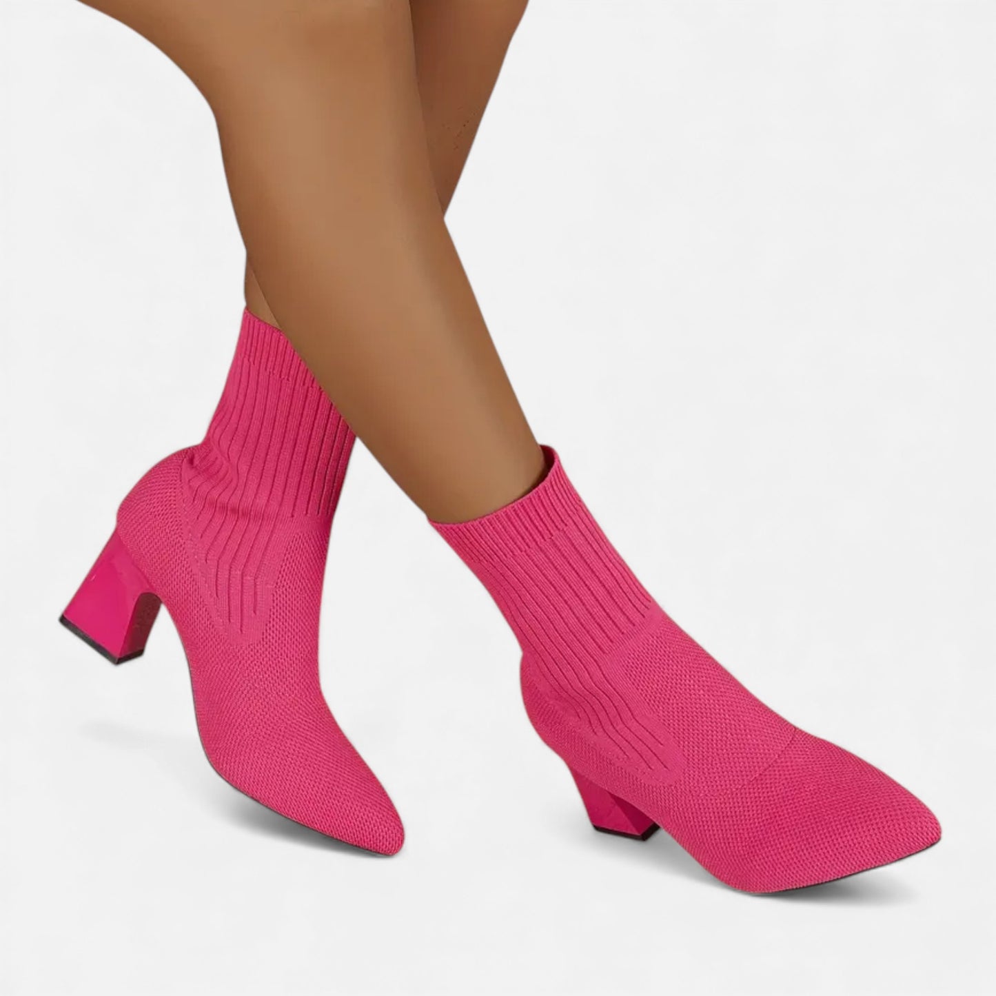 Eston House | Women’s Knitted Winter Point-Toe Boots