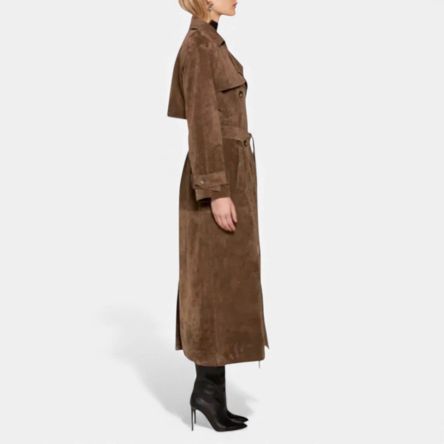 Eston House | Women’s Suede Heritage Belted Coat
