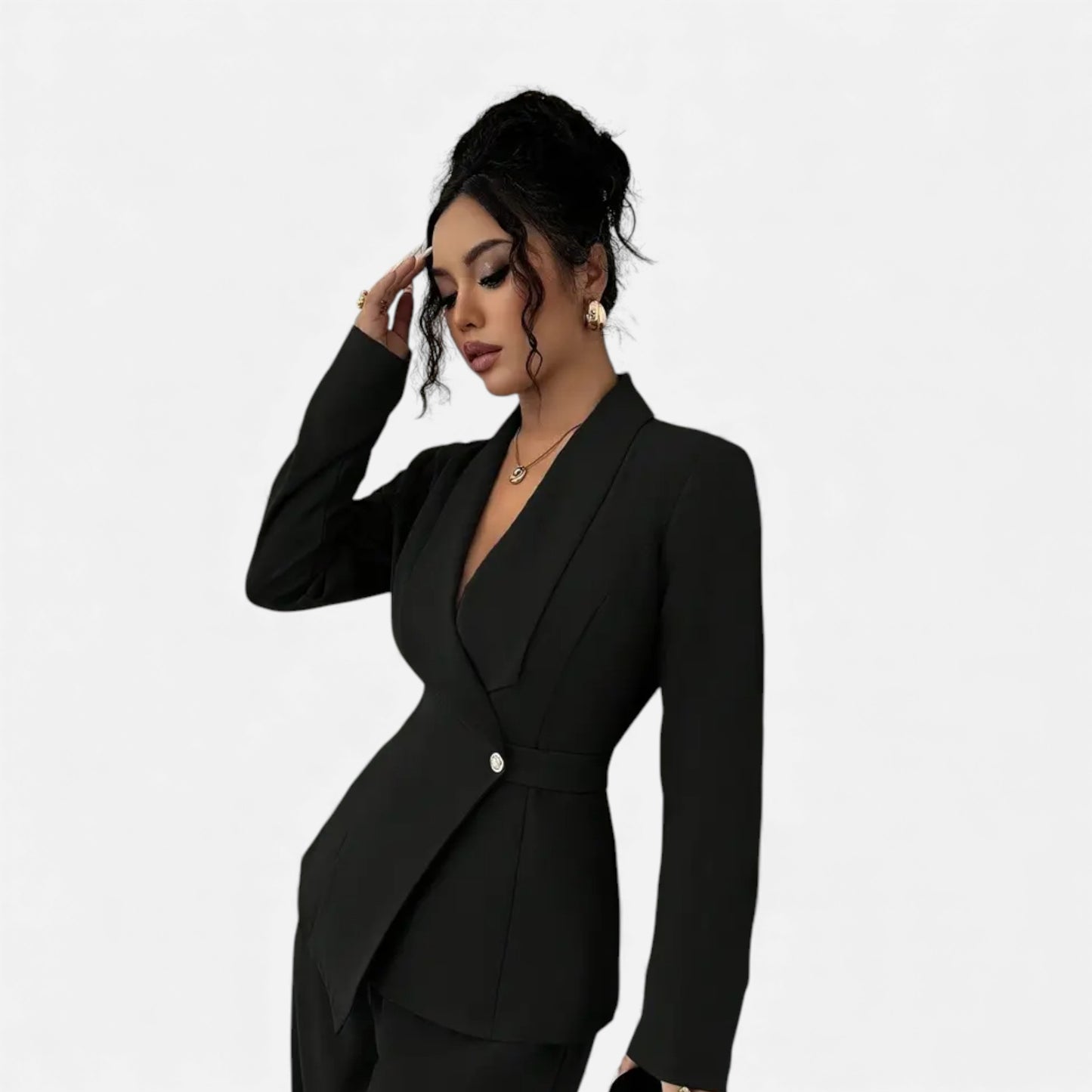 Eston House | Women’s Tailored Olive Wide‑Leg Suit