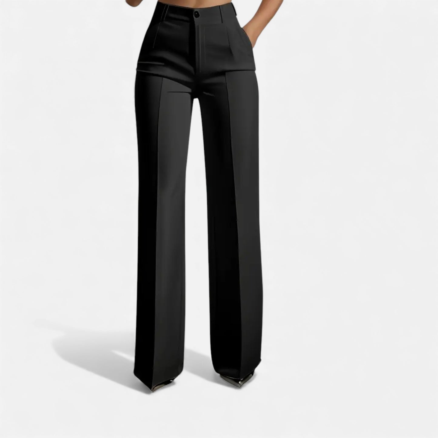 Eston House | Women’s Elegant White Wide‑Leg Trousers