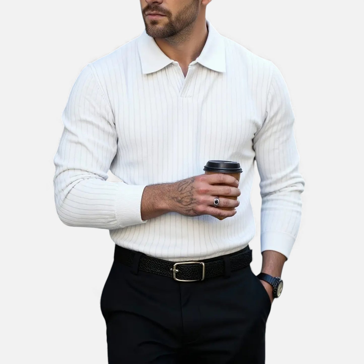 Eston House | Men’s Classic Stripe Polo Shirt