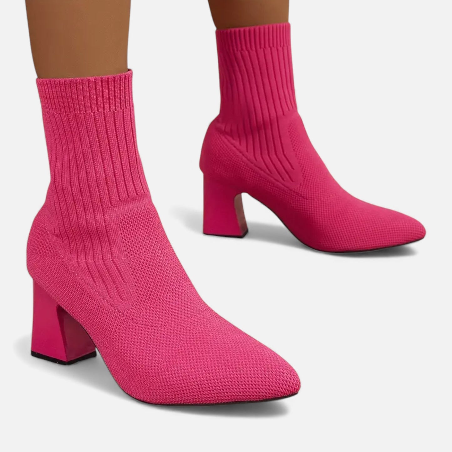 Eston House | Women’s Knitted Winter Point-Toe Boots