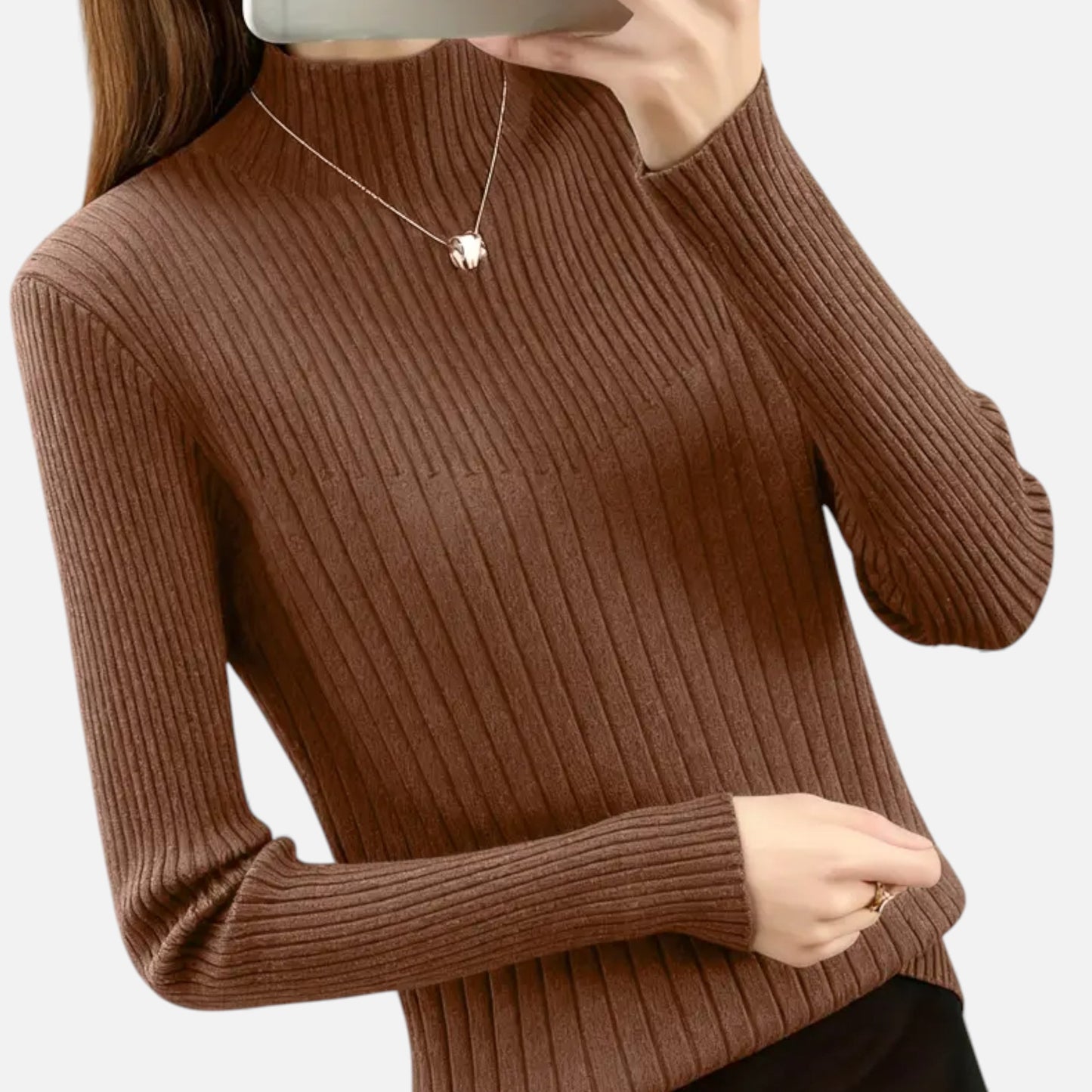 Eston House | Women’s Heritage Mock‑Neck Knit Sweater