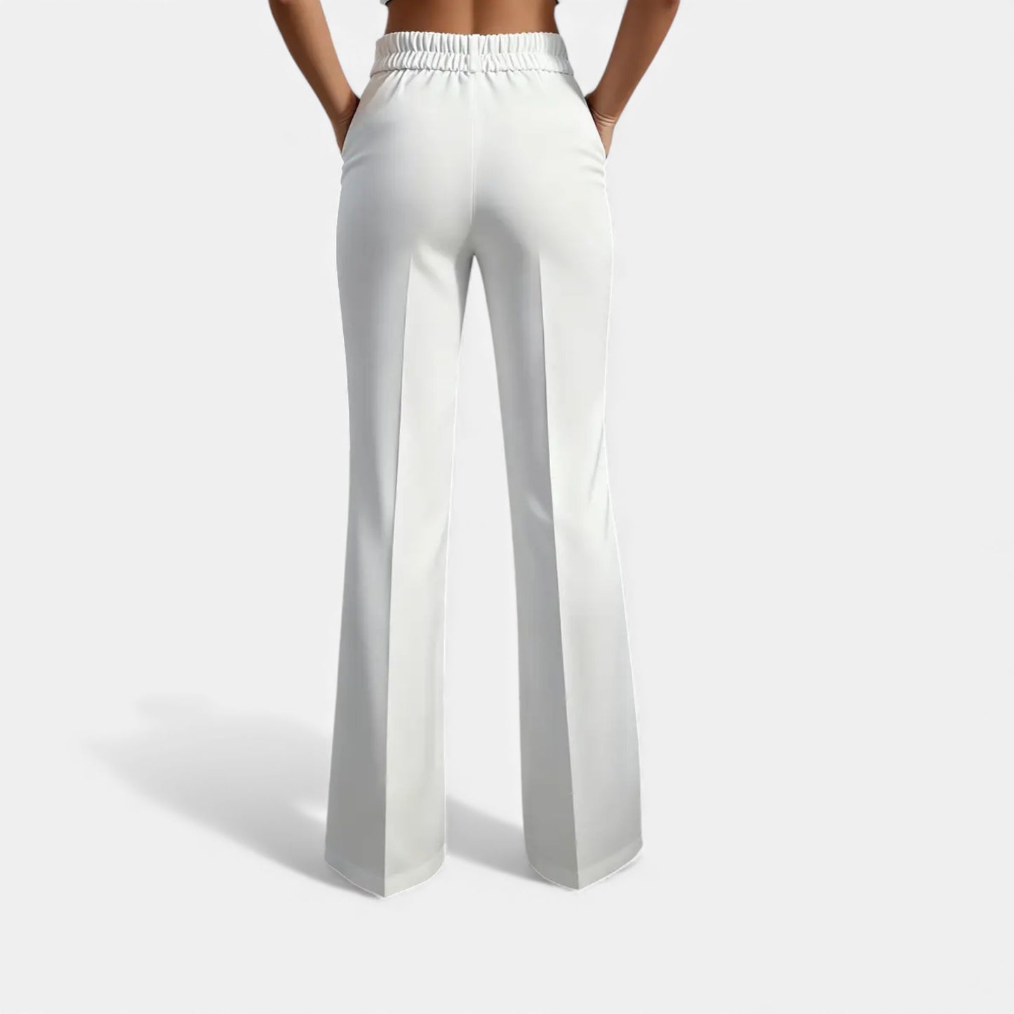 Eston House | Women’s Elegant White Wide‑Leg Trousers