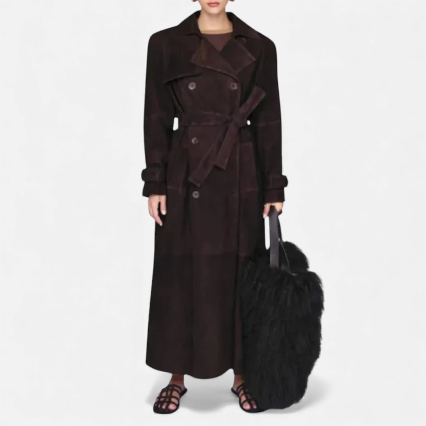 Eston House | Women’s Suede Heritage Belted Coat