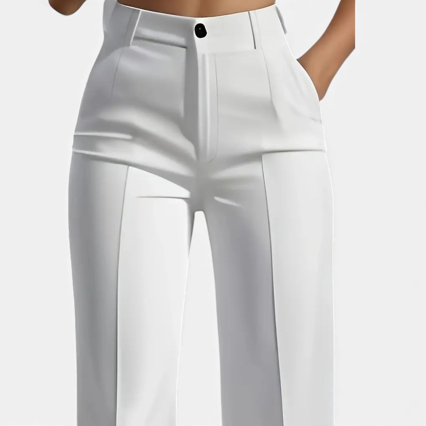 Eston House | Women’s Elegant White Wide‑Leg Trousers
