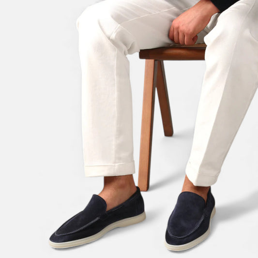 Eston House | Men’s Heritage Navy Suede Loafers