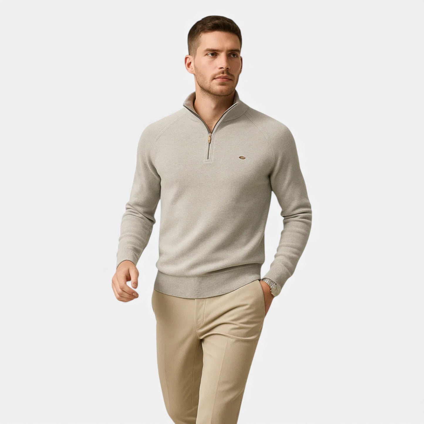 Eston House | Men’s Heritage Cotton Zip Sweater
