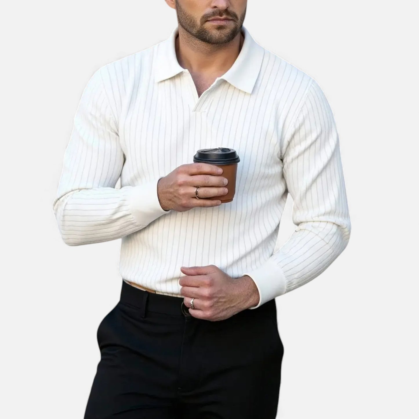 Eston House | Men’s Classic Stripe Polo Shirt