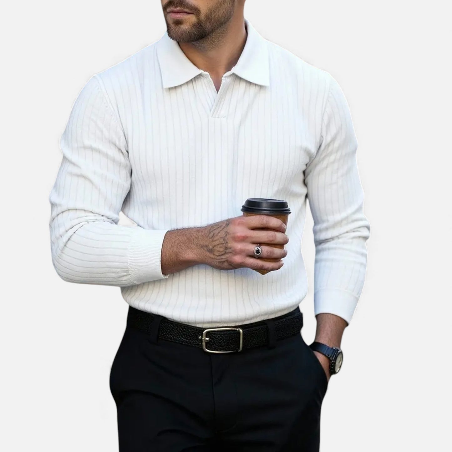 Eston House | Men’s Classic Stripe Polo Shirt