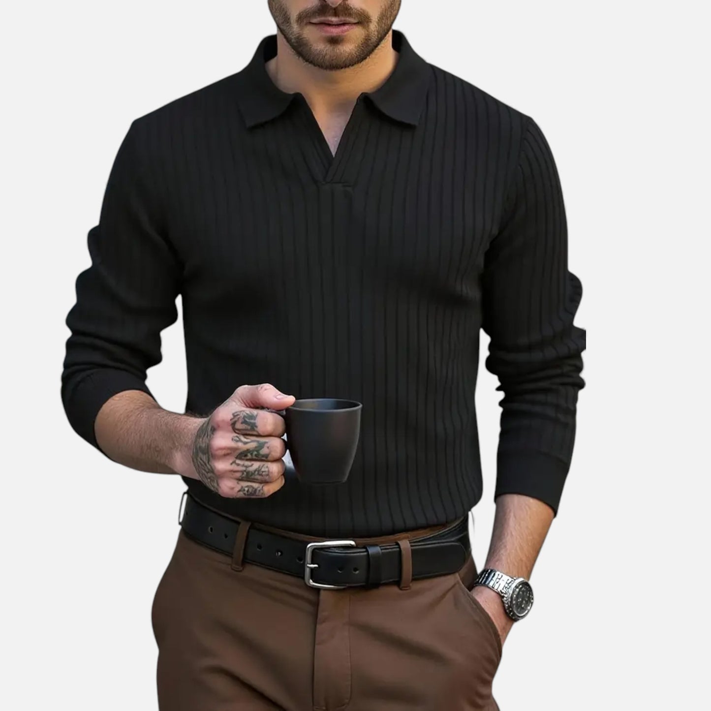 Eston House | Men’s Classic Stripe Polo Shirt