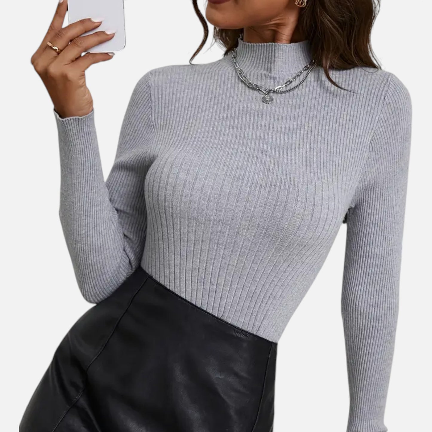 Eston House | Women’s Heritage Mock‑Neck Knit Sweater