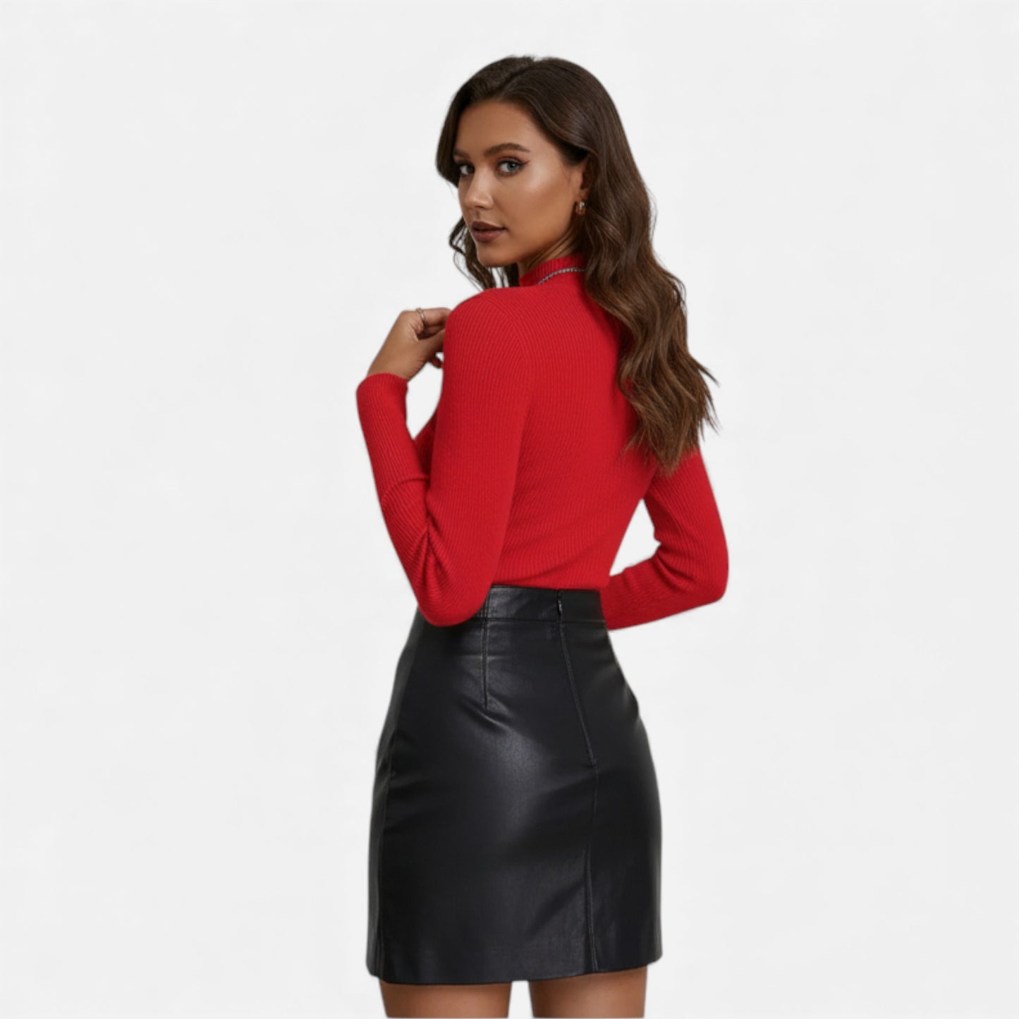 Eston House | Women’s Heritage Mock‑Neck Knit Sweater