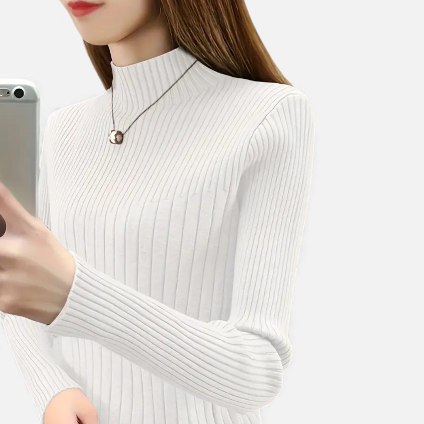 Eston House | Women’s Heritage Mock‑Neck Knit Sweater