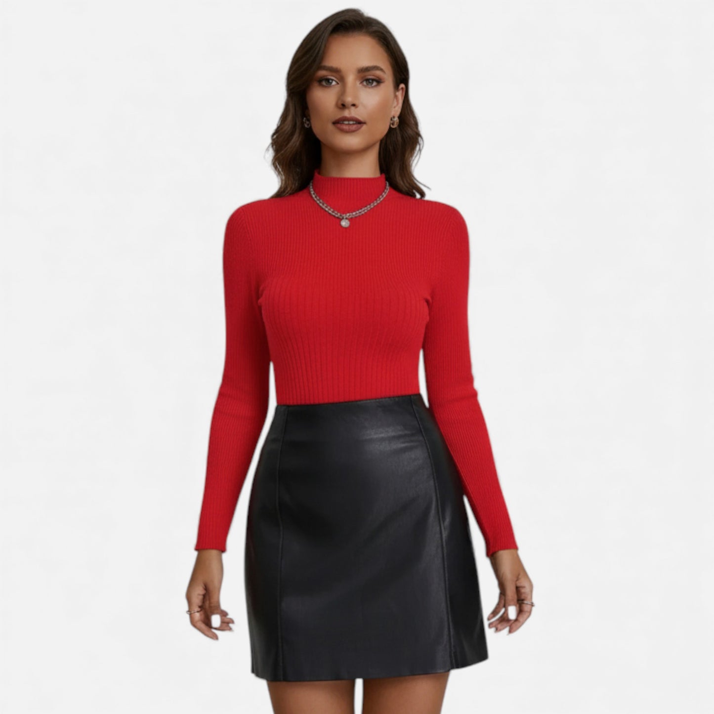 Eston House | Women’s Heritage Mock‑Neck Knit Sweater