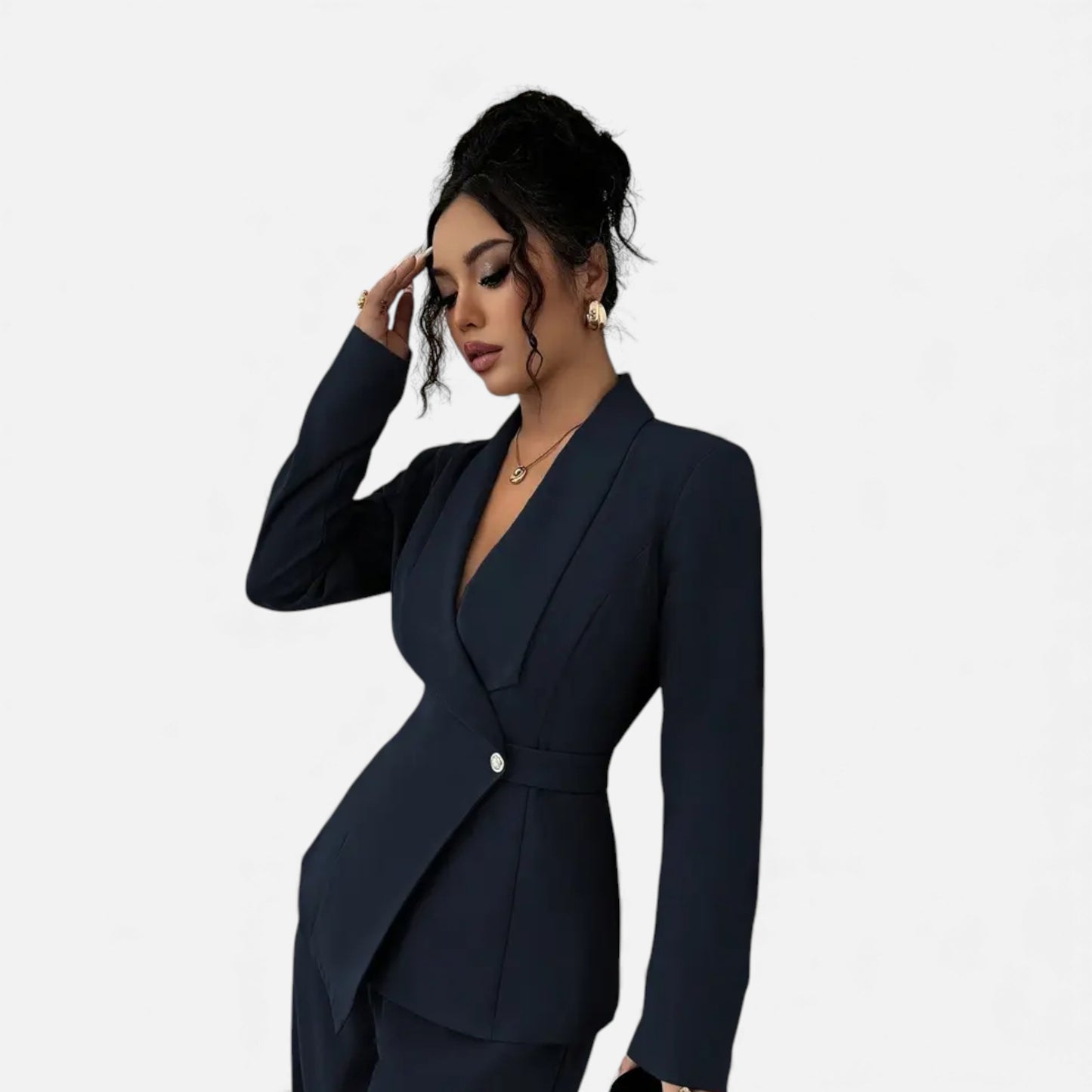 Eston House | Women’s Tailored Olive Wide‑Leg Suit