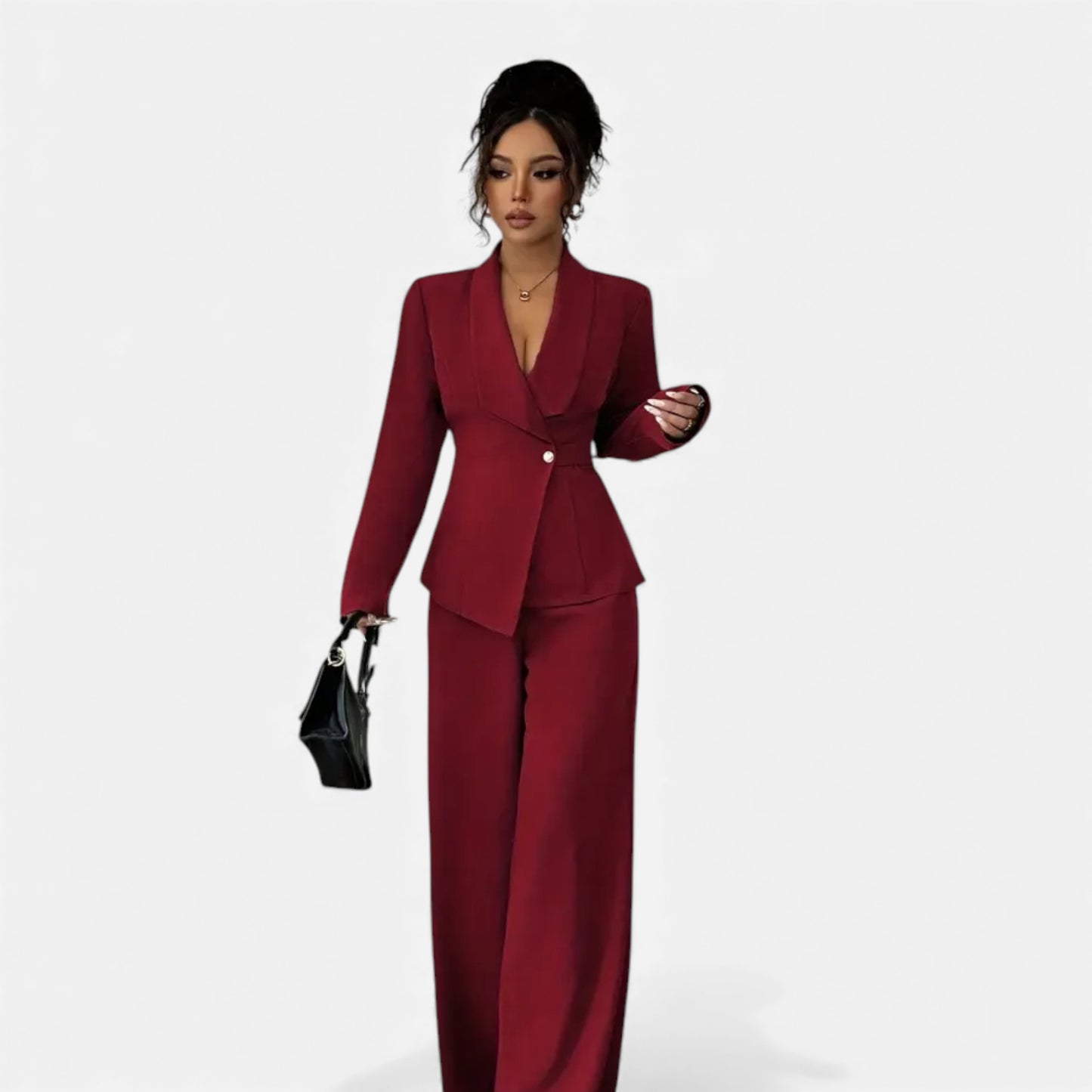 Eston House | Women’s Tailored Olive Wide‑Leg Suit