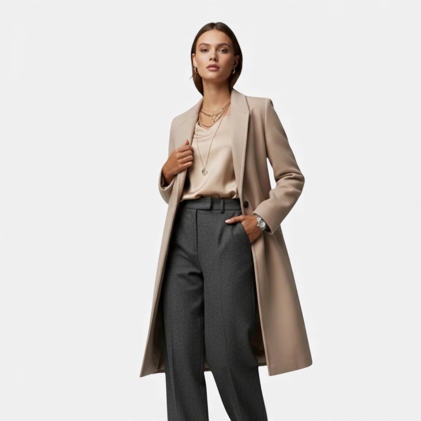 Eston House | Women’s Heritage Wool‑Feel Overcoat