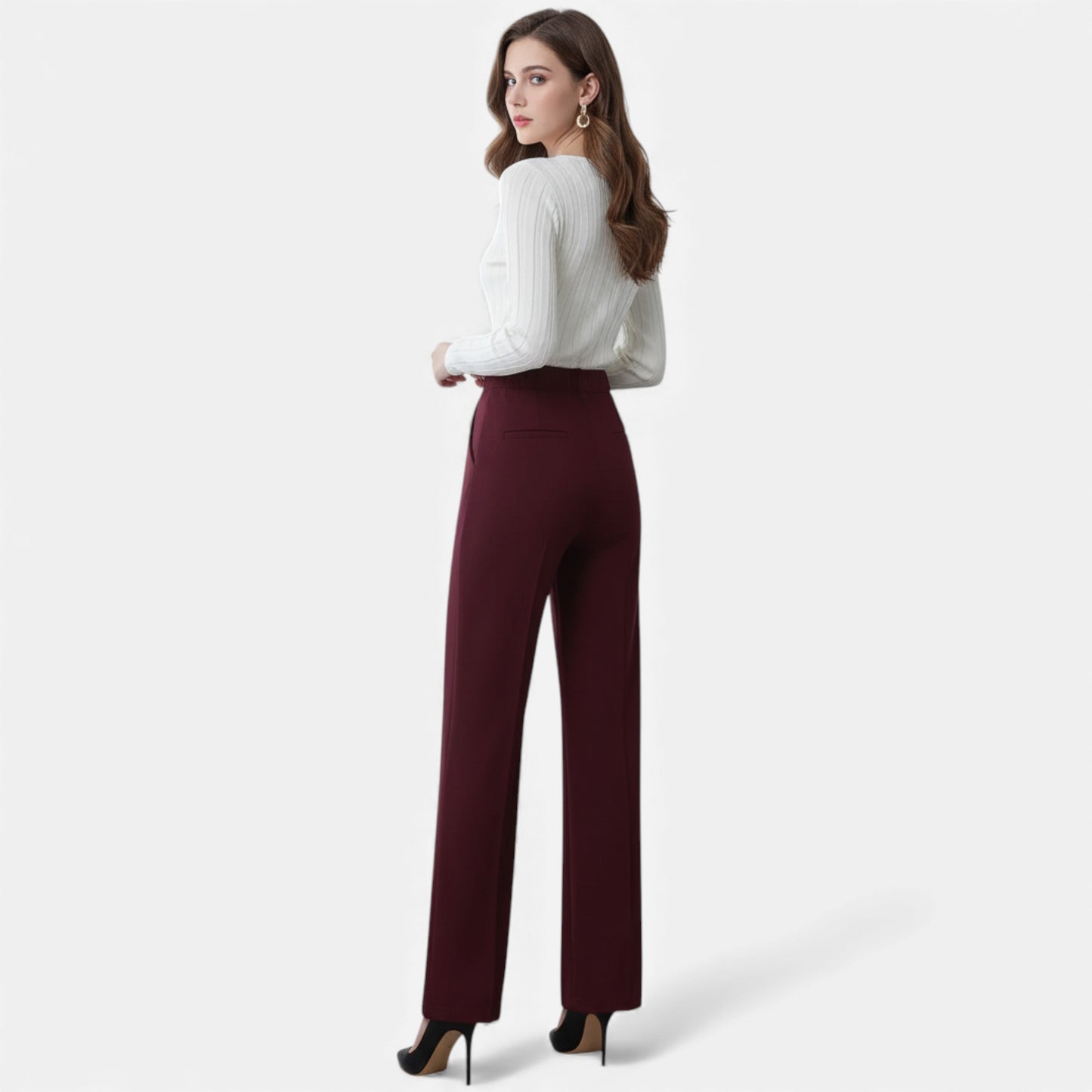 Eston House | Women’s Elegant High-Waist Straight Trousers