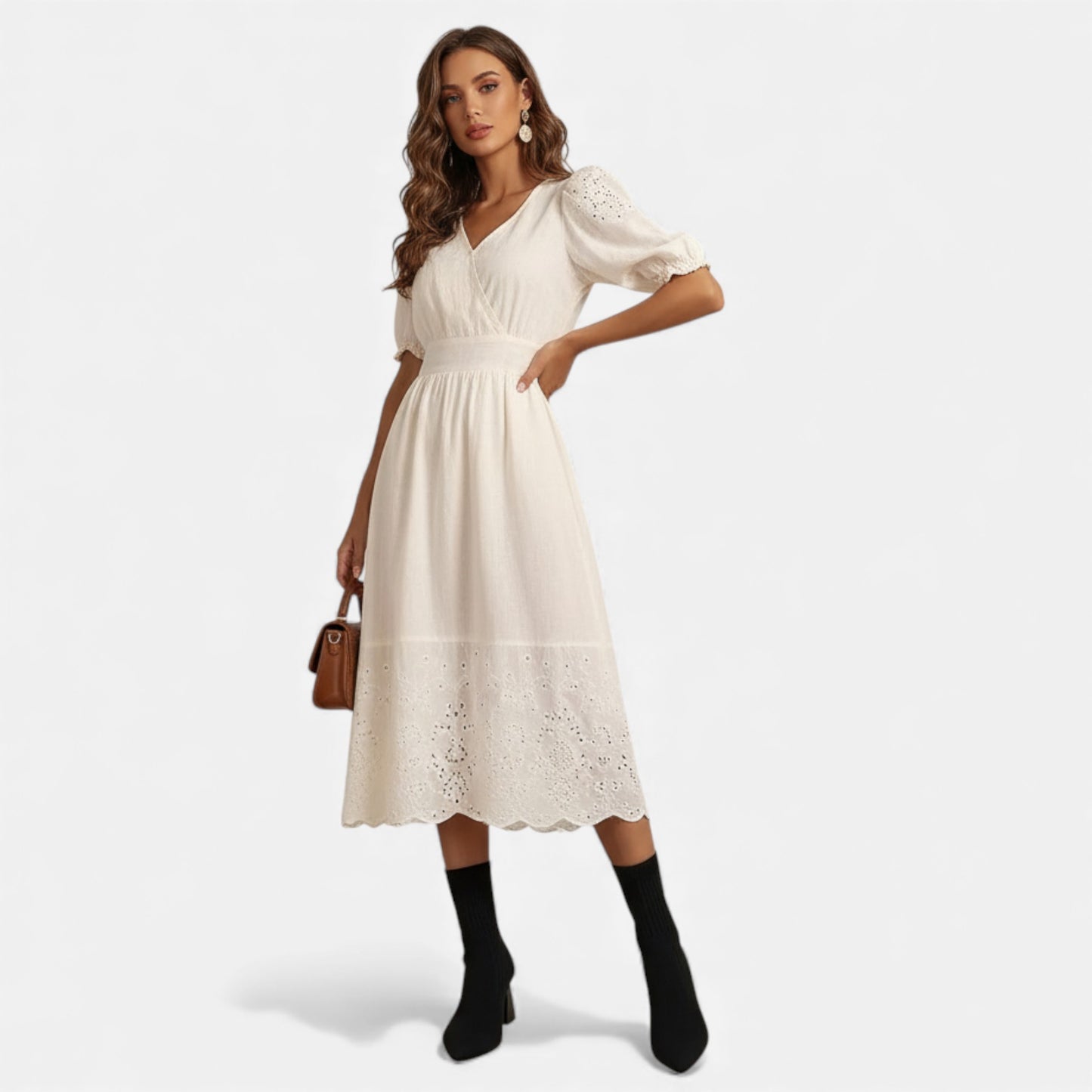 Eston House | Women’s Knitted Winter Point-Toe Boots