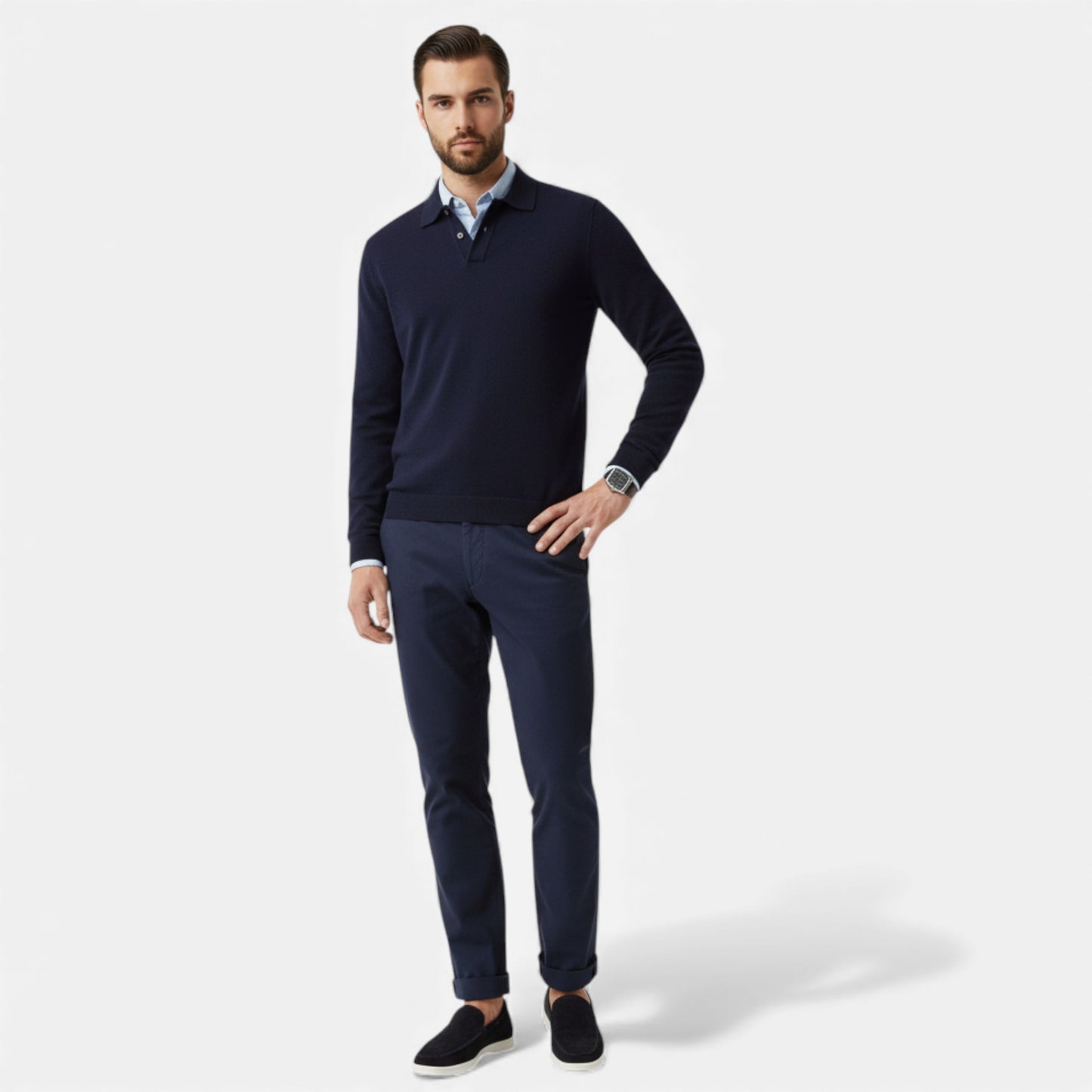 Eston House | Men’s Heritage Navy Suede Loafers