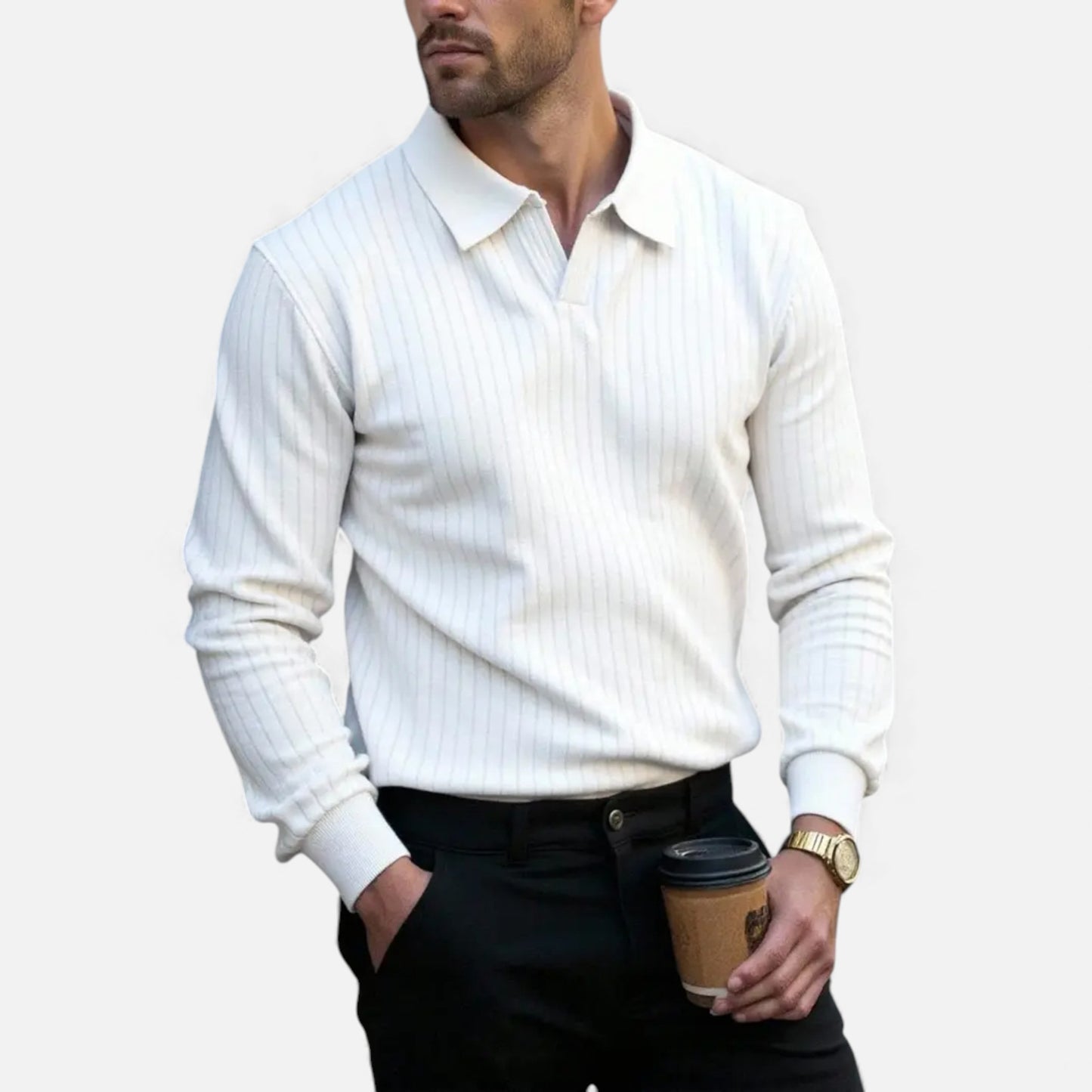 Eston House | Men’s Classic Stripe Polo Shirt