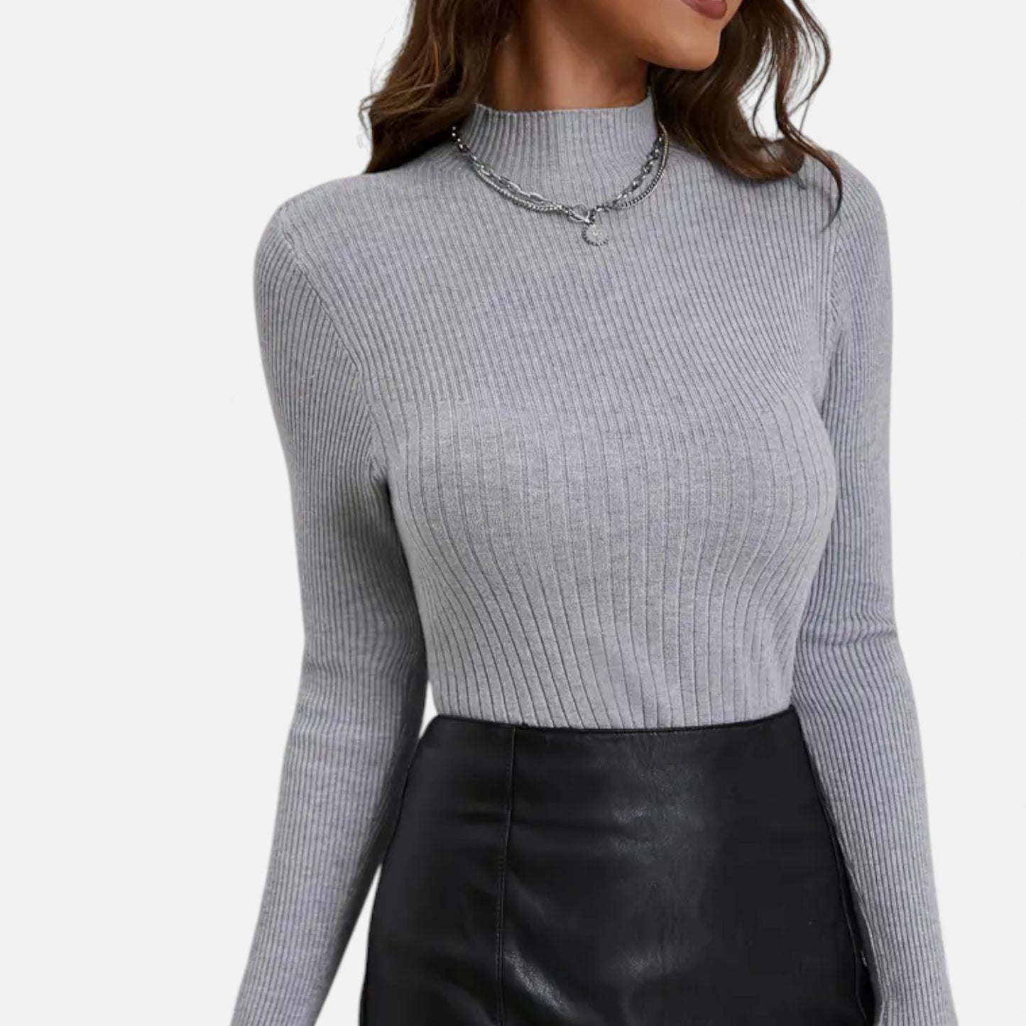 Eston House | Women’s Heritage Mock‑Neck Knit Sweater