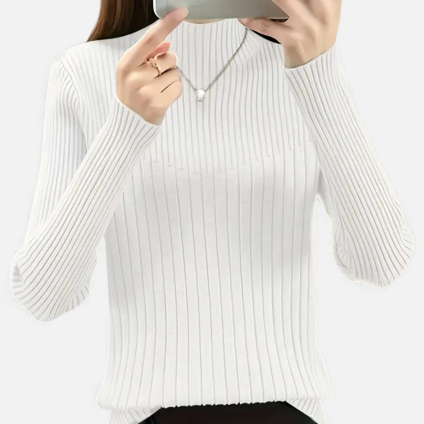 Eston House | Women’s Heritage Mock‑Neck Knit Sweater