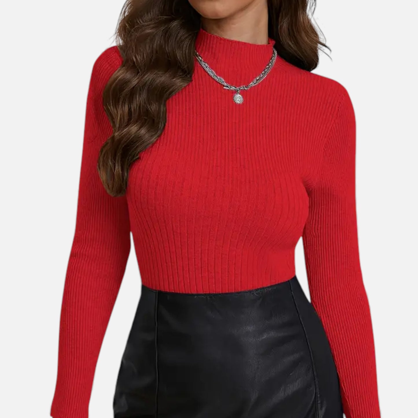 Eston House | Women’s Heritage Mock‑Neck Knit Sweater