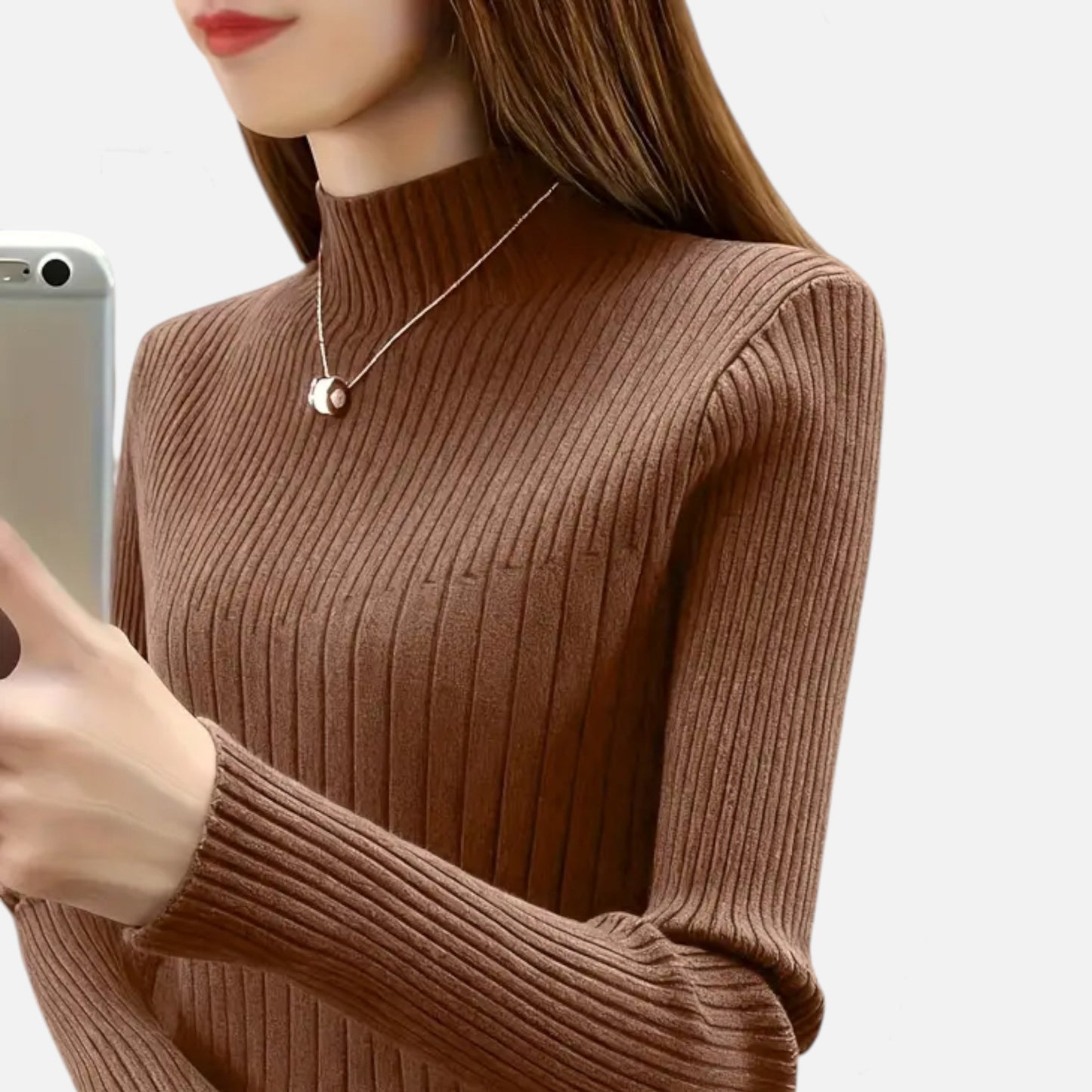 Eston House | Women’s Heritage Mock‑Neck Knit Sweater